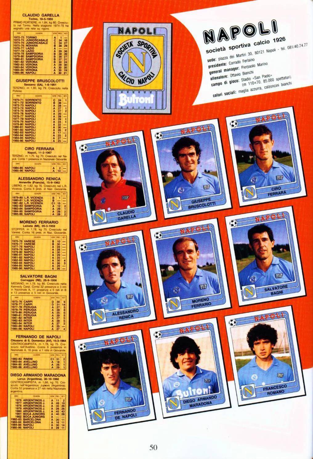 「忆意甲」重温198687赛季意甲联赛冠军那不勒斯队